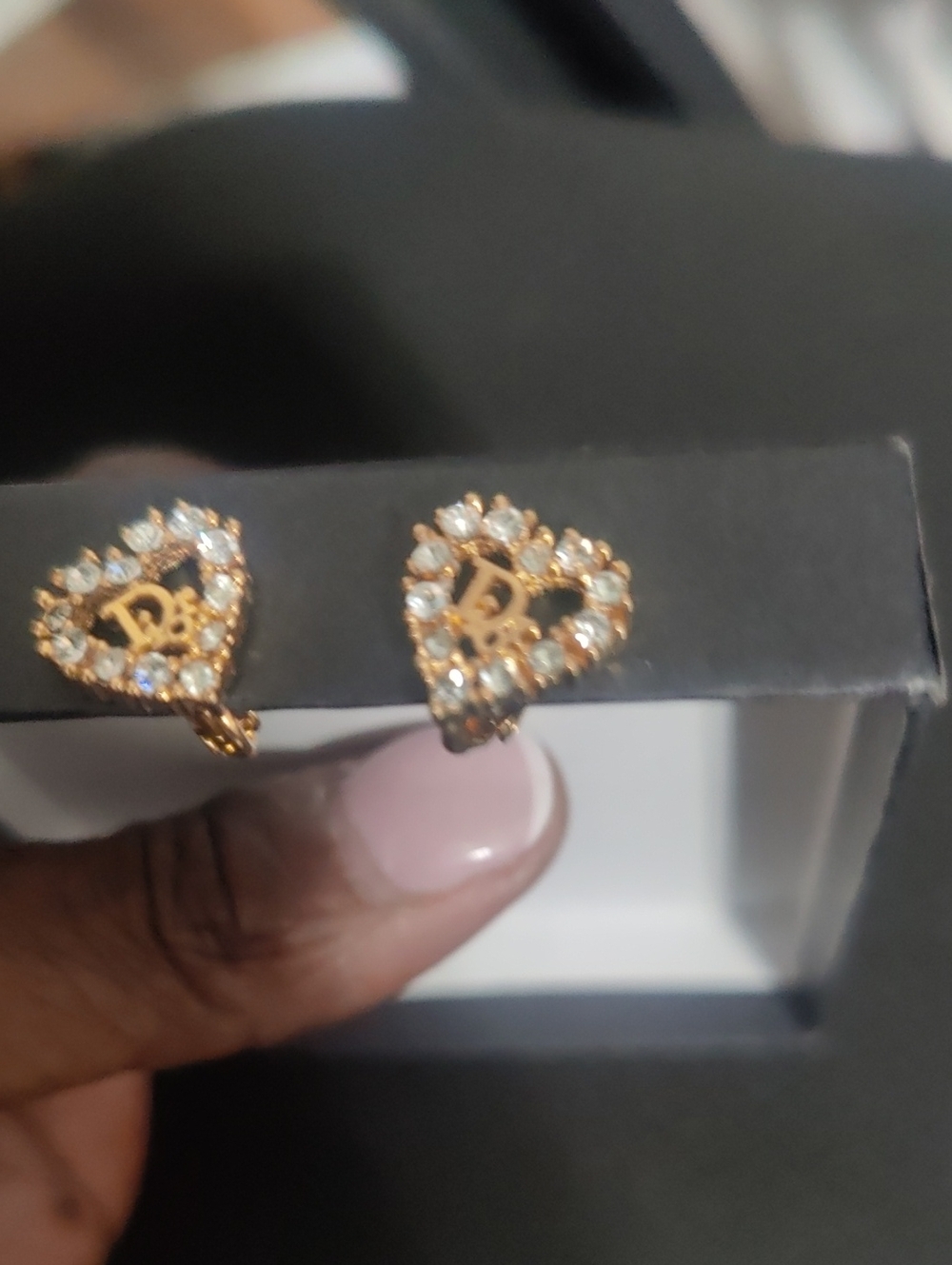 Christian Dior Gold Heart Crystal Clip-On Earrings w/ COA – Vintage HTF Rare - Picture 8 of 12